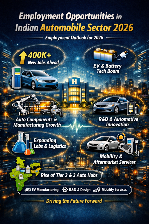 EMPLOYMENT OPPORTUNITIES IN INDIAN Automobile SECTOR(2026)